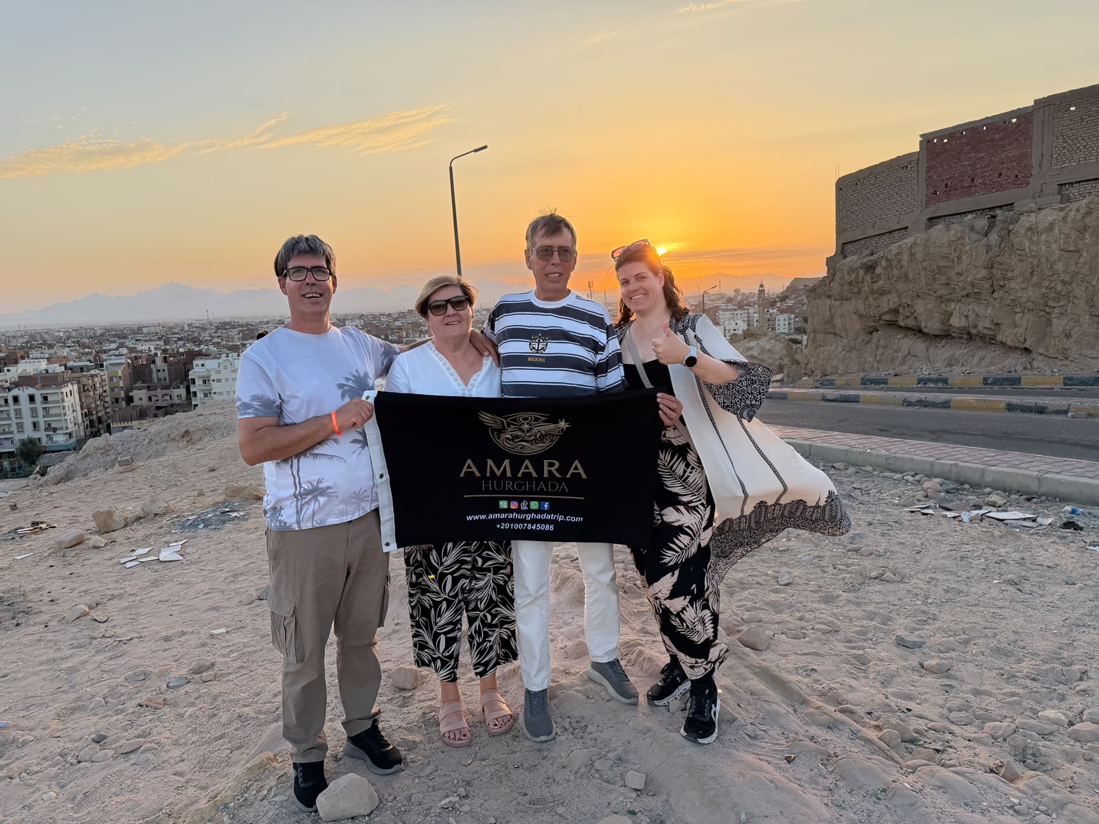 Amara Hurghada Trip group sunset photo