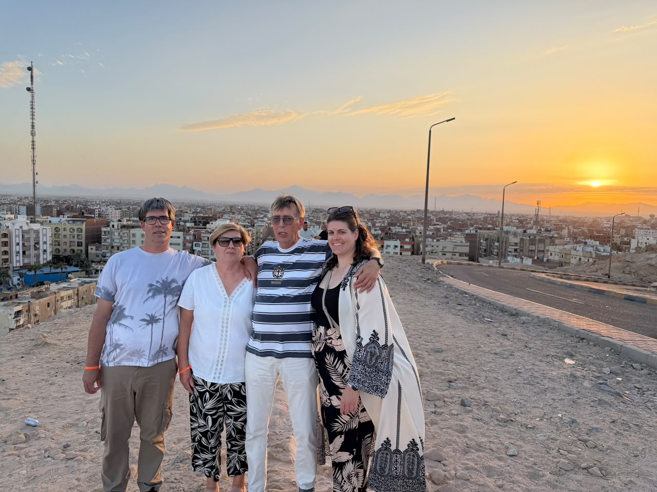 Private tour group at sunset in Hurghada