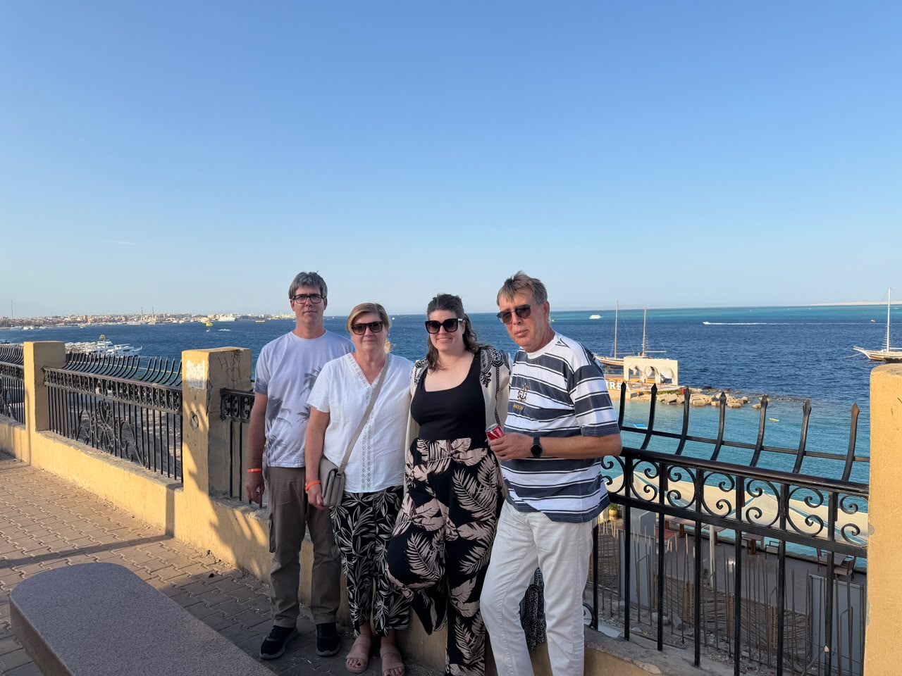 Guests walking by the Red Sea in Hurghada